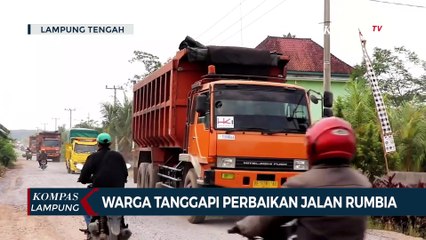 Warga Tanggapi Perbaikan Jalan Rumbia Lampung Tengah