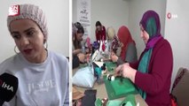 Depremzede kadınlar el işi deri eşyalar üretiyor