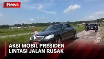 Begini Kondisi Jalan Rusak di Lampung yang Dilintasi Mobil Presiden Jokowi