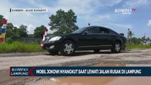 Mobil Presiden Jokowi Nyangkut Saat Lewati Jalan Rusak di Lampung!
