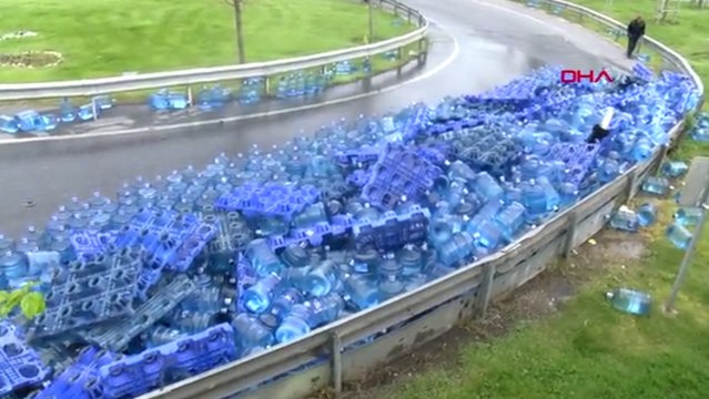 D-100'de yüzlerce damacana yola saçıldı