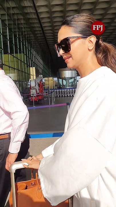 Deepika Padukone stuns in all-white outfit, gets papped with dad at airport
