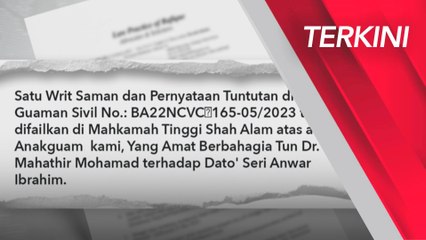 [TERKINI]  Kenyataan media saman fitnah Tun Dr Mahathir terhadap Perdana Menteri