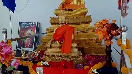 इटारसी के 50 साल पुराने बुद्ध विहार में हुआ परित्राण पाठ