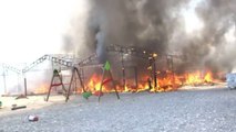 Binden fazla kişinin yaşadığı çadır kentte korkutan yangın