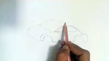 How to draw a car sketch step by step for beginners | How to make sports car sketch step by step