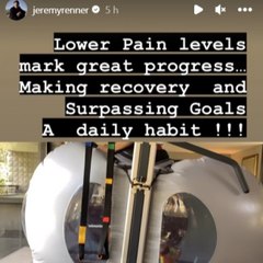 Jeremy Renner making 'great progress' in snow plough crushing recovery