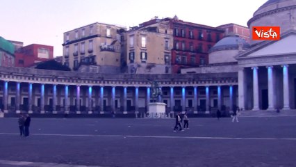 Scudetto Napoli, la Basilica di San Francesco di Paola illuminata di azzurro