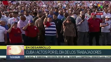 Download Video: Cubanos conmemoran el Día de los Trabajadores con multitudinaria concentración