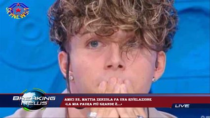 Amici 22, Mattia Zenzola fa una rivelazione  «La mia paura più grande è...»