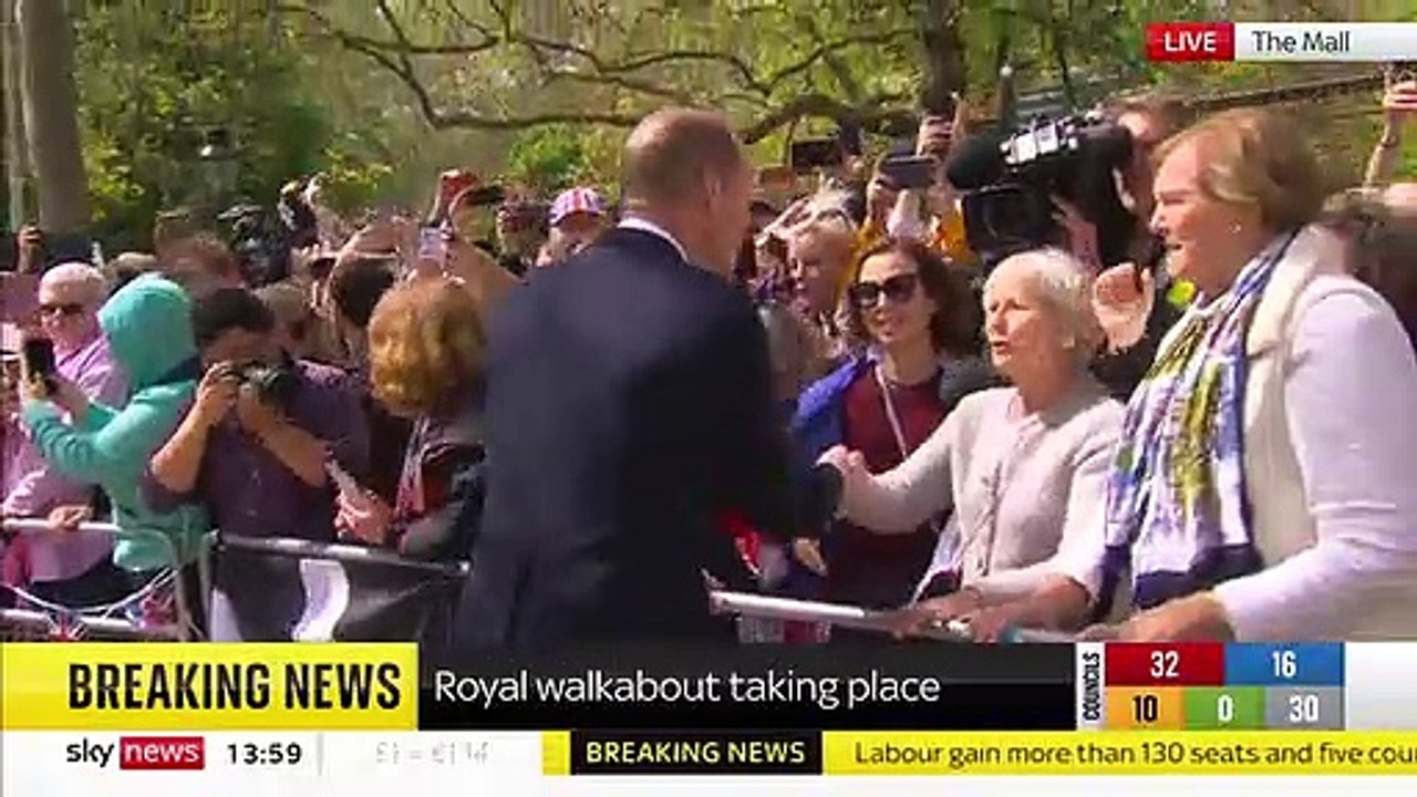 BREAKING The King, the Prince and Princess of Wales are greeting royal fans along The Mall ahead of the coronation tomorrow.