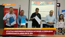 Atletas misioneros podrán acceder a chequeos cardiovasculares en el IPS