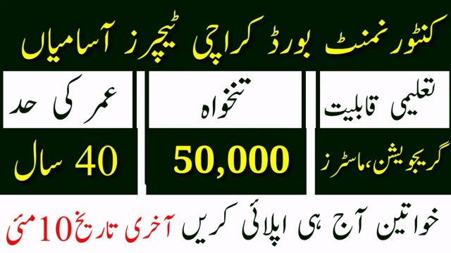 Cantonment Board Malir Jobs 2023 | Latest Teachers Jobs 2023