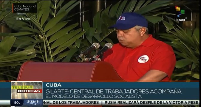 teleSUR Noticias 15:30 05-05: Acto central por Día de los Trabajadores ocupó el malecón habanero
