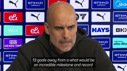 Video herunterladen: 'I would love it' - Guardiola on Haaland breaking Dean's record