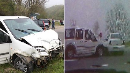 İki aracın çarpıştığı feci kaza kamerada: 1'i ağır 7 yaralı