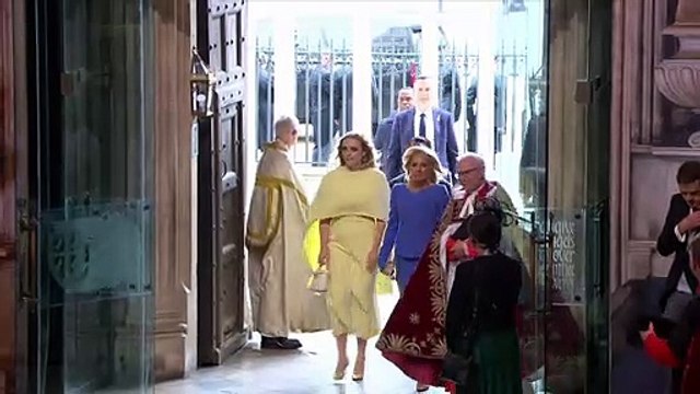 Jill Biden arrives at Coronation with granddaughter