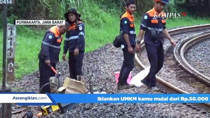 Satu Jalur Kereta Jakarta-Bandung  Berhasil Dibersihkan dari Longsor