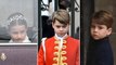 Prince Louis waves to crowd as he enters Westminster Abbey alongside Prince George and Princess Charlotte