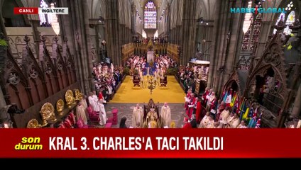 Tarihi anlar! Kral 3. Charles'a tacı böyle takıldı