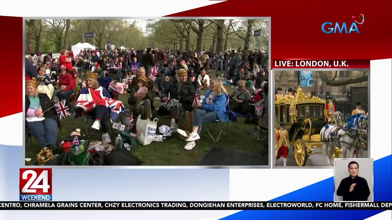 Mga tutunghay sa koronasyon kabilang ang ilang Pinoy, nasa viewing site sa Green Park malapit sa Buckingham Palace | 24 Oras Weekend