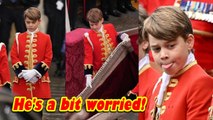 Prince George looked quite nervous during the coronation ceremony