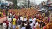 Thousands of devotees participated in dances in one kilometer long