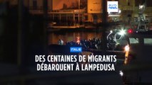 Des centaines de migrants affluent vers l'île italienne de Lampedusa