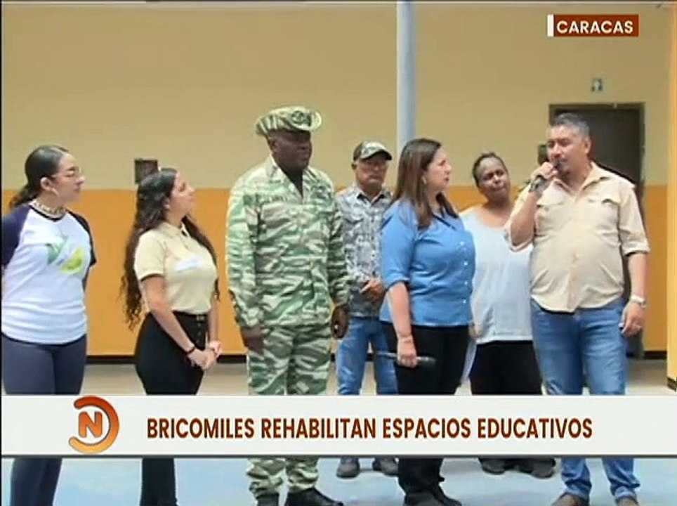 Alcaldía de Caracas realiza trabajos de recuperación con las Bricomiles en la U.E.N. Perú De Lacroix