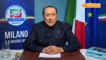 Berlusconi riappare in video alla kermesse di Forza Italia: «Eccomi, sono qui per voi»