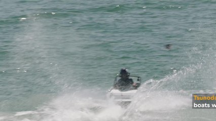 F1 stars Tsunoda and Ricciardo race Jet Boats around Miami ahead of Grand Prix