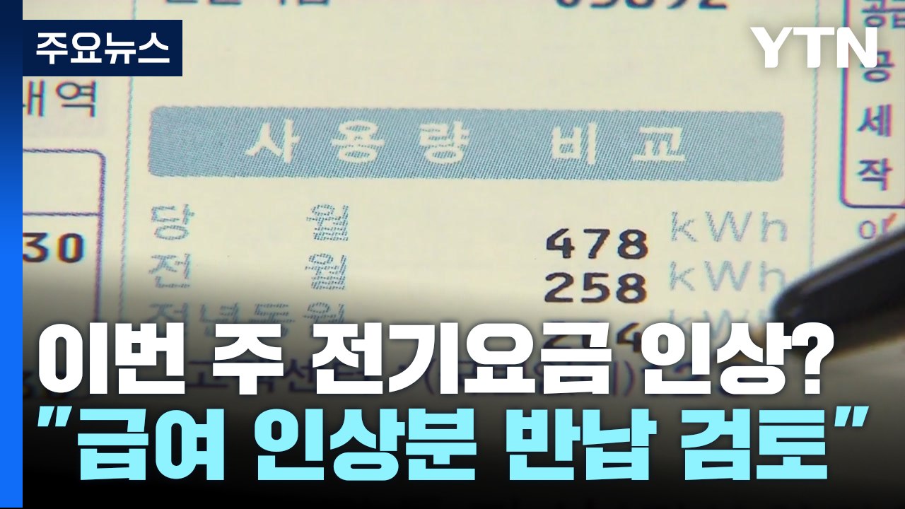 이번 주 전기요금 인상하나...한전 "급여 인상분 반납" / YTN