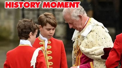 HISTORY moment: Prince George solemnly walks beside King Charles during his coronation