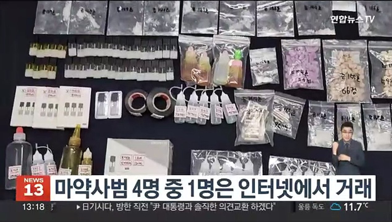 마약사범 4명 중 1명은 인터넷에서 거래