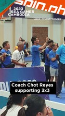 Gilas program director Chot Reyes watches the Philippine team in the 3x3 finals
