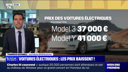 Les prix des voitures électriques baissent sur le marché
