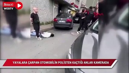 Polisten kaçan şüphelinin kullandığı otomobil yayalara çarptı