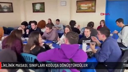 TIBBİYELİLERDEN ALKIŞLANACAK PROJE; SIRALARI POLİKLİNİK MASASI, SINIFLARI KOĞUŞA DÖNÜŞTÜRDÜLER