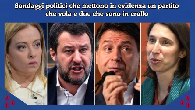 Sondaggi politici che mettono in evidenza un partito che vola e due che sono in crollo