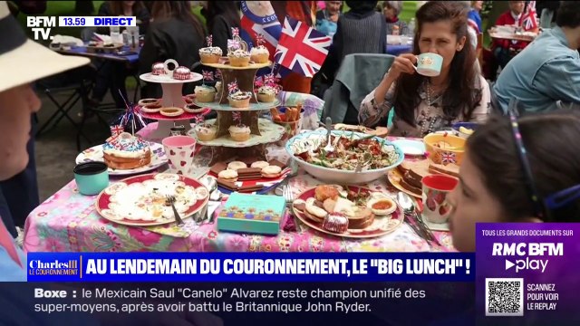 Gâteaux, quiches, biscuits, le big lunch bat son plein au lendemain du couronnement de Charles III