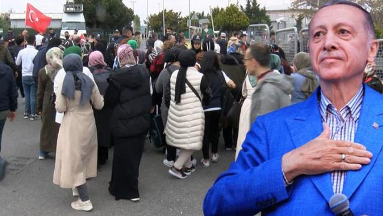 Recep Tayyip Erdoğan'ın konuşacağı "Büyük İstanbul Mitingi" için Atatürk Havalimanı Millet Bahçesi'ne girişler başladı