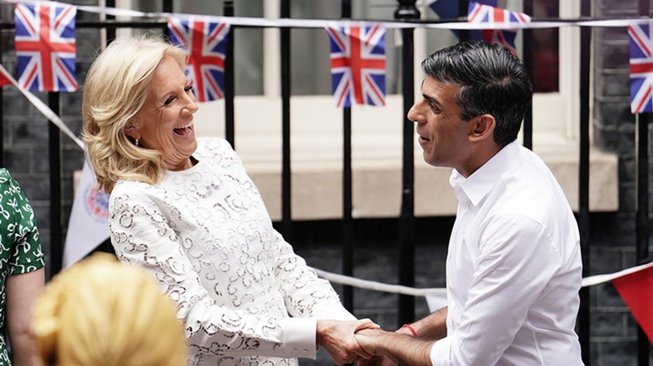 Jill Biden joins Rishi Sunak for Coronation Big Lunch outside No 10