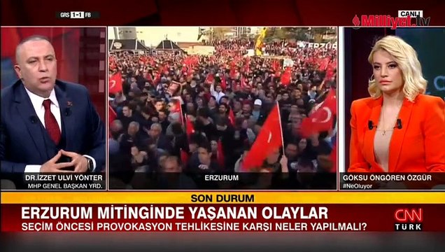 Erzurum’daki İmamoğlu mitinginde provokasyon