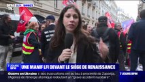Paris: une manifestation surprise devant le siège de Renaissance, à l'initiative de La France insoumise