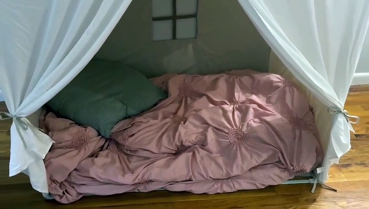 Tiny Land Kids Tent with Mat and Lights, Play Tent Kids Playhouse Tent for Kids, Play House for Toddler Aged 3+, Baby Tent Indoor, 52 x35 x 53, Kids Bedroom Furniture - Reading Tent & Playroom Toys & Games