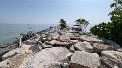 View point wave breaker in Penang island Malaysia