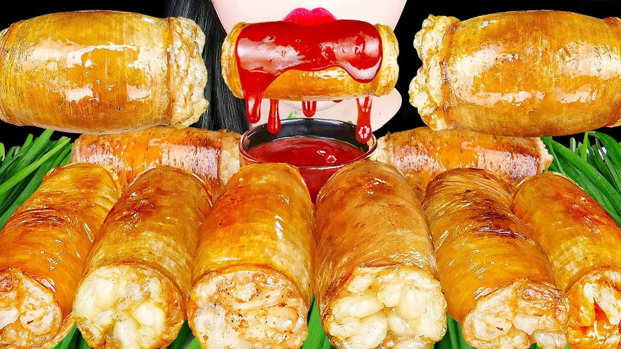 ASMR DEACHANG  GRILLED BEEF LARGE INTESTINES, SPICY FIRE SAUCE COOKING&EATING SOUNDS MUKBANG