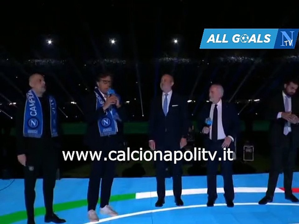 Festa Scudetto Napoli 7/5/23 intervista Cristiano Giuntoli