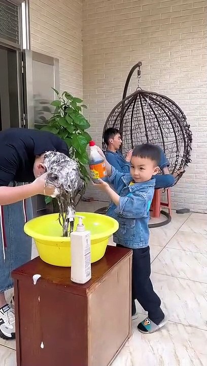 Naughty baby shampoo  funny  prank video