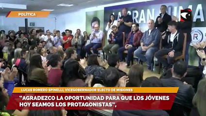 “Agradezco la oportunidad para que los jóvenes hoy seamos los  protagonistas”, dijo Lucas Romero Spinelli, vicegobernador electo de Misiones